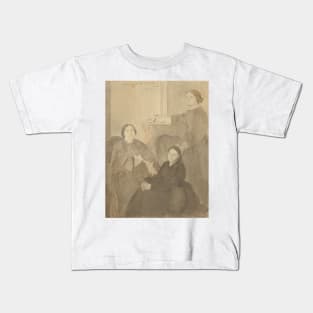 Mme Michel Musson and Her Daughters, Estelle and Desiree by Edgar Degas Kids T-Shirt